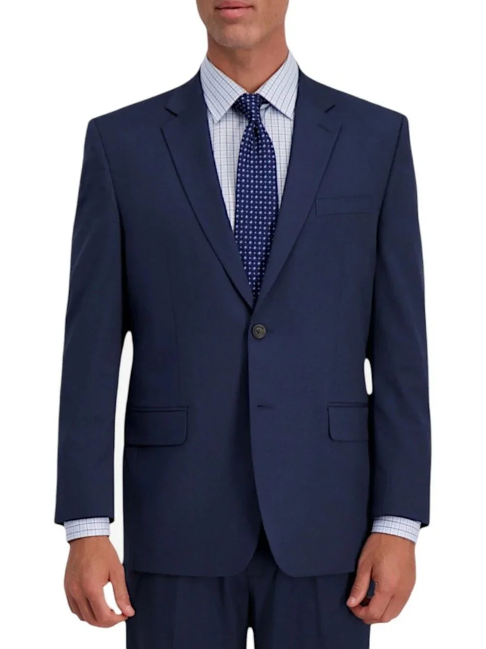 J.M. Haggar Men's Premium Stretch Navy Houndstooth Suit Jacket NWT 44 Regular